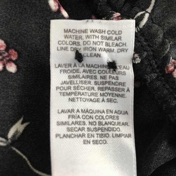 [Dynamite] Black Floral Long Sleeve Peplum Blouse | M | Good - Picture 14 of 14